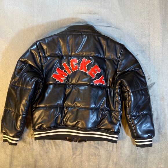 Jacket Mickey Mouse Embroidered Appliqué, Puffer Jacket, Men’s Medium USED - Picture 7 of 11